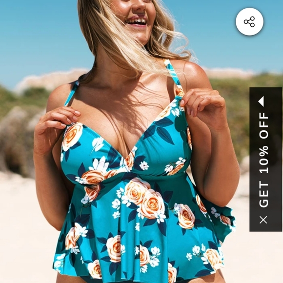 Cupshe Ashley Floral Ruffle Tankini - Picture 8 of 11